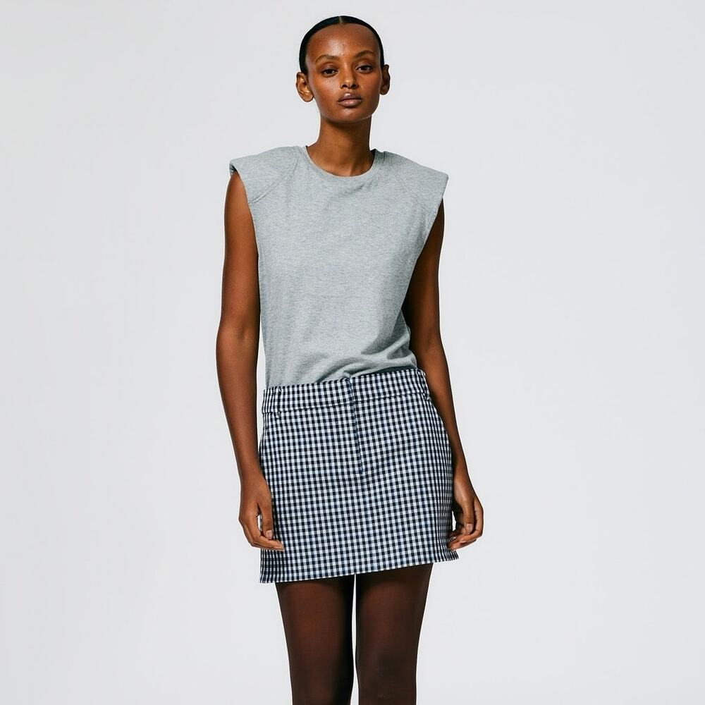 TIBI Gingham Suiting Mini Trouser Skirt checkered -  size 6